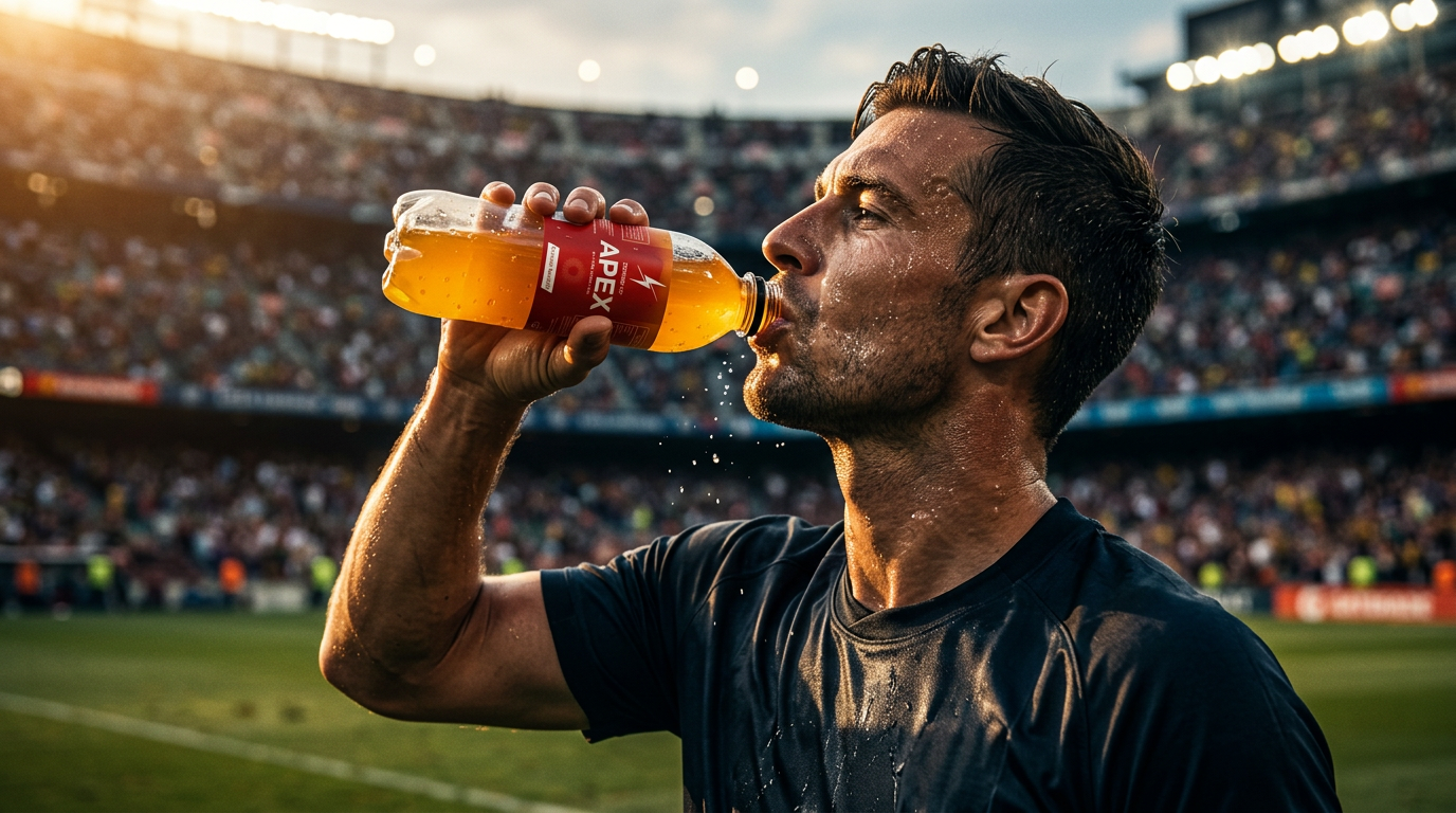 Athlete sprinting with APEX bottle